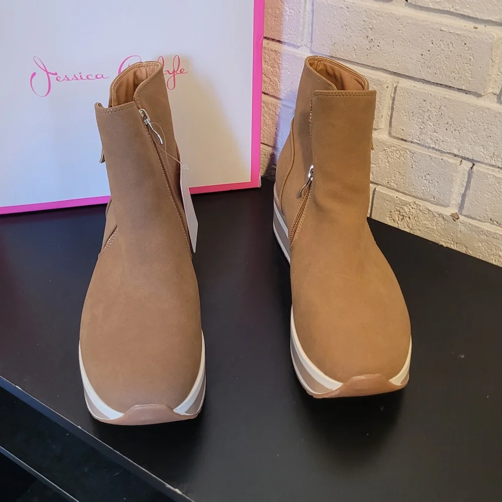 Nwt Jessica Carlyle "Freedom" Platform Wedge Ankle Boots, Size 11 - Picture 4 of 8